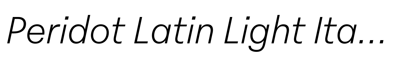 Peridot Latin Light Italic